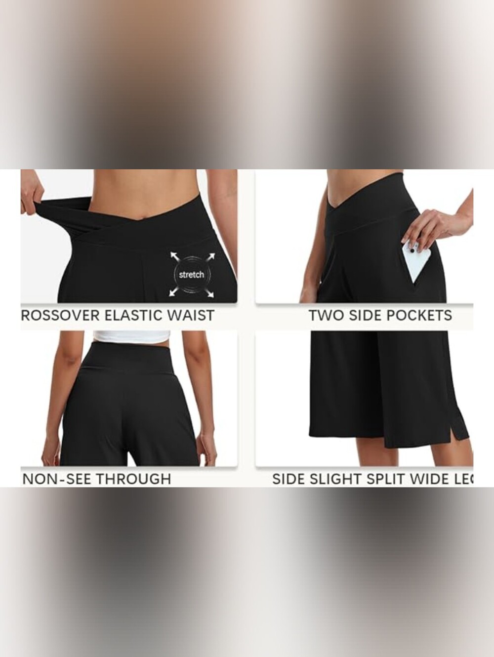 🐈‍⬛🖤🐈‍⬛ Dreamy Comfy Onyx Jet Black Capri Leisure Yoga Pants - M - Picture 7 of 16
